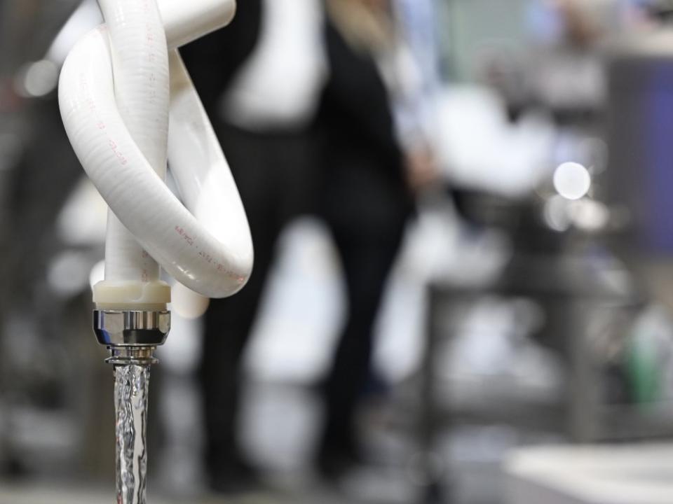 Water at an exhibitor at FoodTech