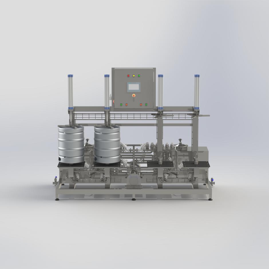 Semi-automatic keg washer